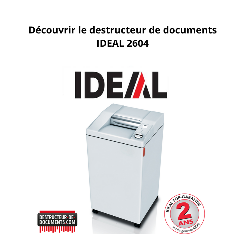 Destructeur de documents IDEAL 2604 en environnement de bureau professionnel